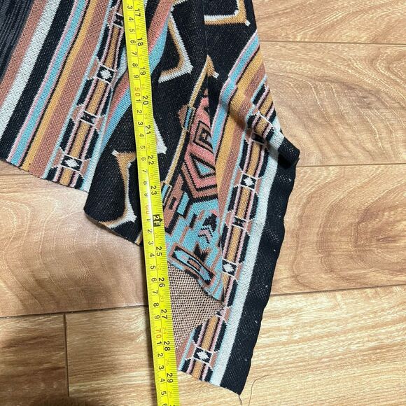 Billabong Open Cardigan Size M Black Orange Tribal Southwestern Sweater Geo - Picture 5 of 5